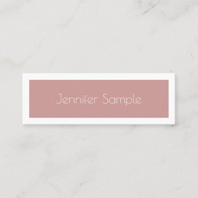 Modern Design Beautiful Clean Plain Professional Mini Business Card (Front)