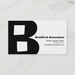 Modern Design Big Retro B Monogram Reversable Business Card