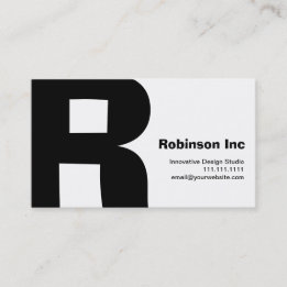 Modern Design Big Retro R-Monogram Reversable Business Card
