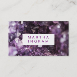 modern Design Bold Purple Amethyst Crystal Business Card