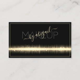 Modern Design Chic Cream Light Gold Effect Makeup Business Card