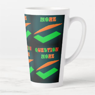 Modern design dark colours theme Question Latte Mug