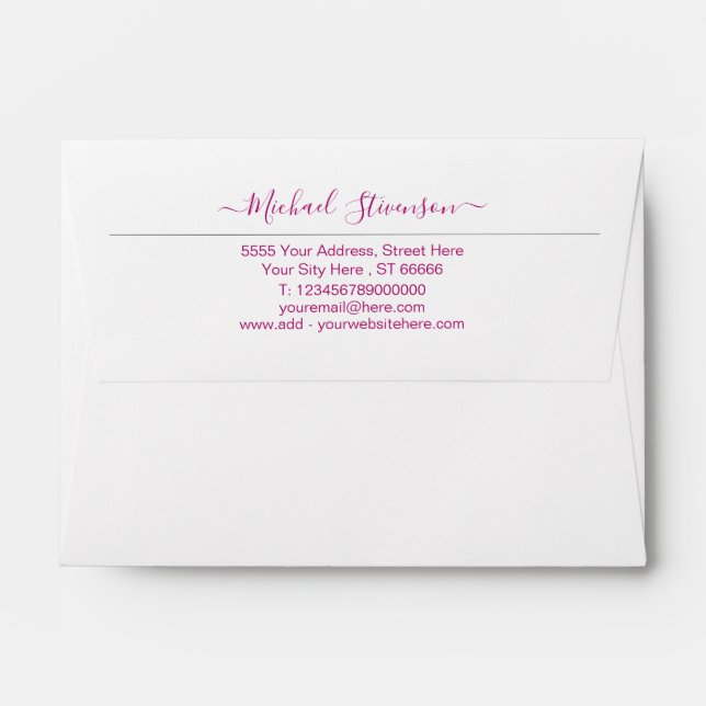 Modern Design Envelope with Your Name Address Info (Back (Top Flap))