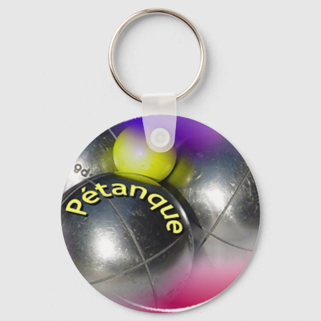 Modern design for petanque balls key ring (Front)