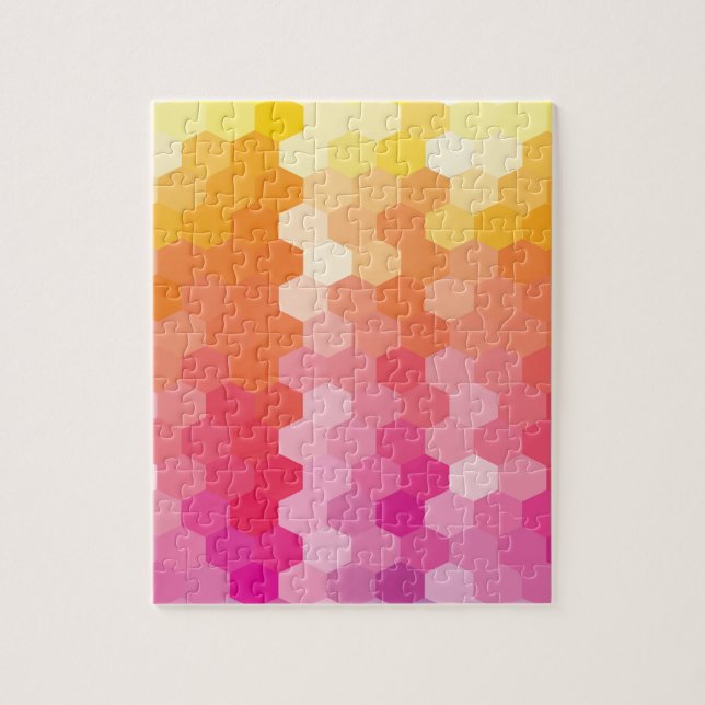 Modern design hexagons pattern jigsaw puzzle (Vertical)