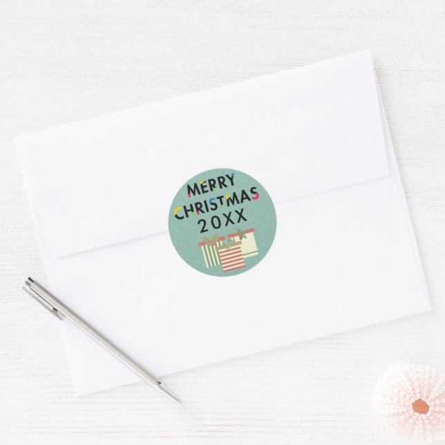 Modern Design Merry Christmas Gift Boxes Sticker (Envelope)