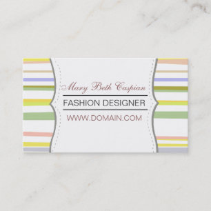 Modern Design Pale Coloured Retro Stripes Business Card