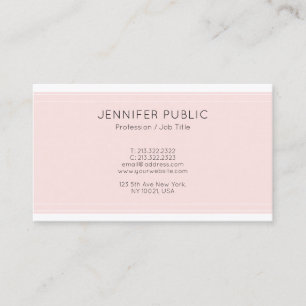 Modern Design Pink Professional Glamourous Plain Business Card