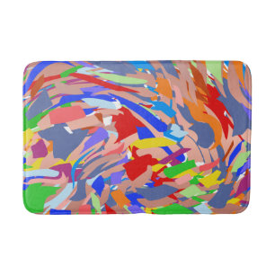 Modern Design Red Green Yellow Rose Gold Bath Mat