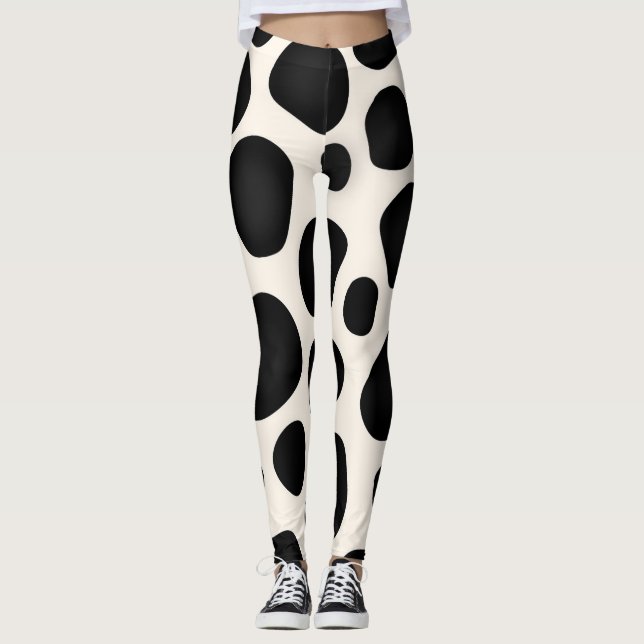 Modern design with black patterns    leggings (Front)
