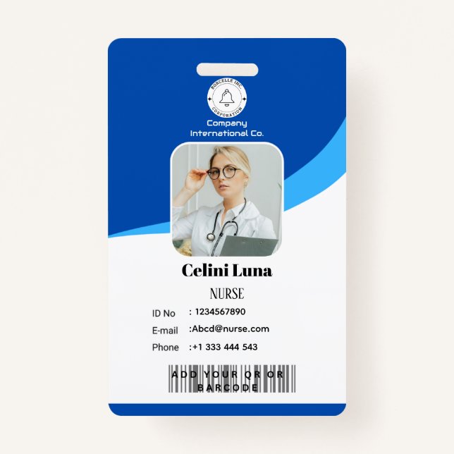 Modern Design with EMT Barcode Integration ID Badge (Front)