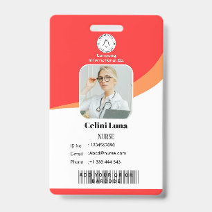 Modern Design with EMT Barcode Integration ID Badge