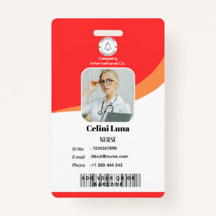 Modern Design with EMT Barcode Integration ID Badge