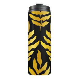Modern design with leaves. Tropical leaves of gold Thermal Tumbler