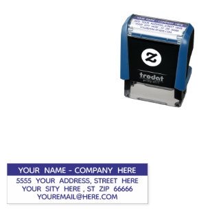 Modern Design Your Address Name E-mail Colours Self-inking Stamp