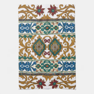 Modern designed inspired Serbian ethnic seamless 4 Tea Towel