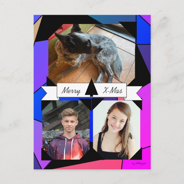 Modern Designer Christmas Postcard (Front)