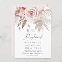 Modern Designer Dusty Rose Blush Wedding Reception