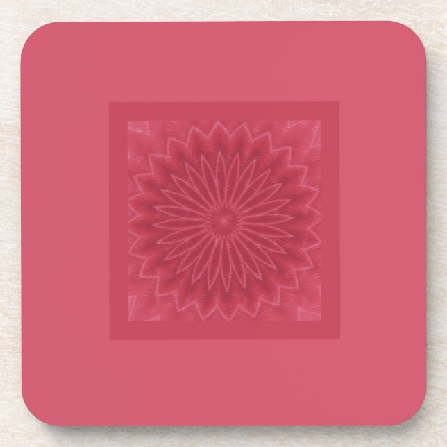 Modern Designer Pink Flower Decorative Art Print Coaster (Front)