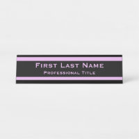 Modern Desk Name Plate Plates Lavendar Purple