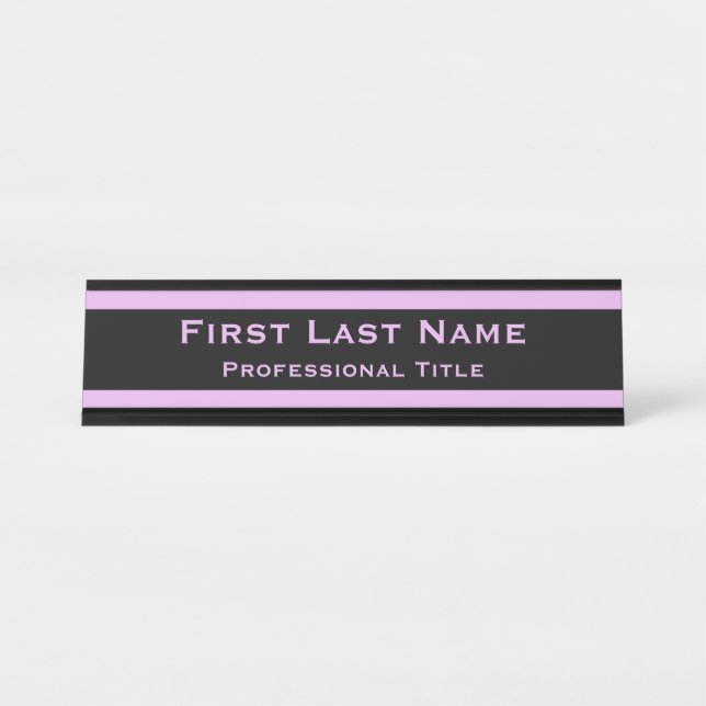 Modern Desk Name Plate Plates Lavendar Purple (Front)