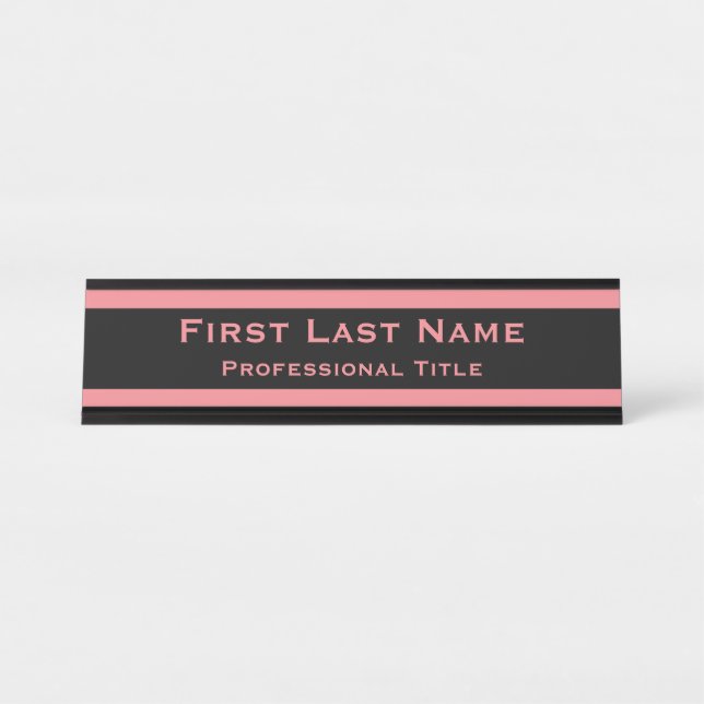 Modern Desk Name Plates Plate Pink Professional (Front)
