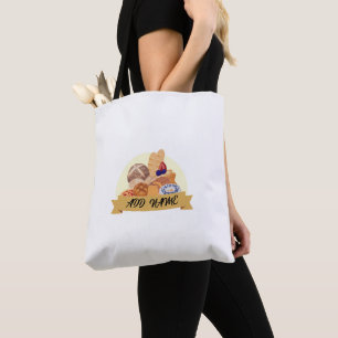 Modern dessert Bread baking bakery custom name Tote Bag