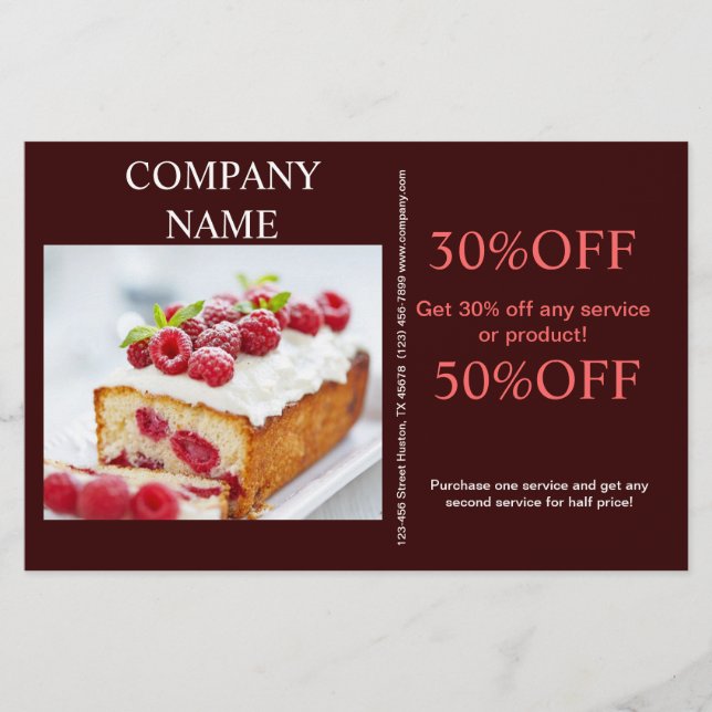 Modern dessert cupcake cake bakery flyer (Front)