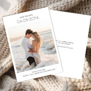 Modern Destination Budget Beach Photo Wedding Save The Date