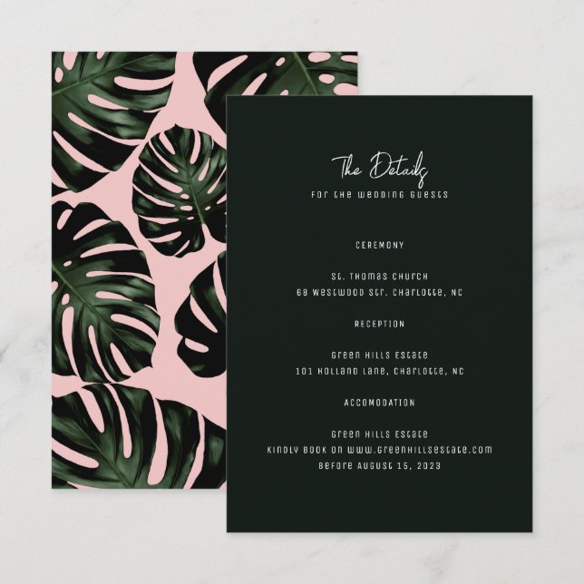 Modern Destination Wedding Enclosure Cards (Front/Back)
