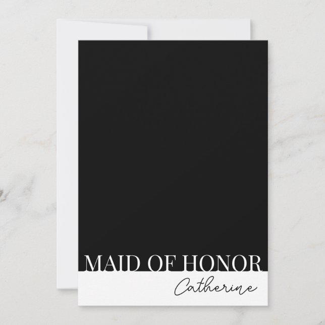 Modern Detailed Maid of Honour Proposal Card (Front)