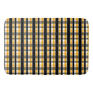 Modern Diagonal Autumn Plaid Pattern Bath Mat