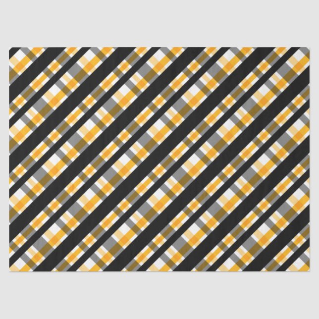 Modern Diagonal Autumn Plaid Pattern Tissue Paper (Front)