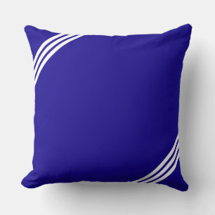 Modern Diagonal Lines in Blue & White Cushion