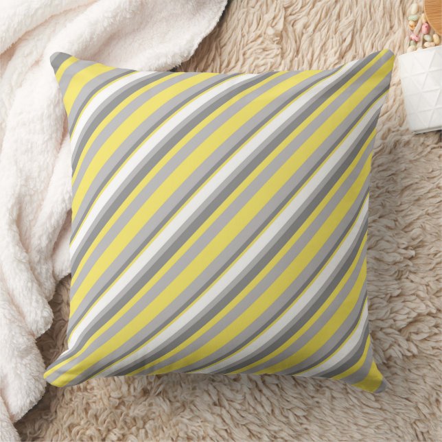 Modern Diagonal Multi-Width Stripe Seamless Cushion (Blanket)