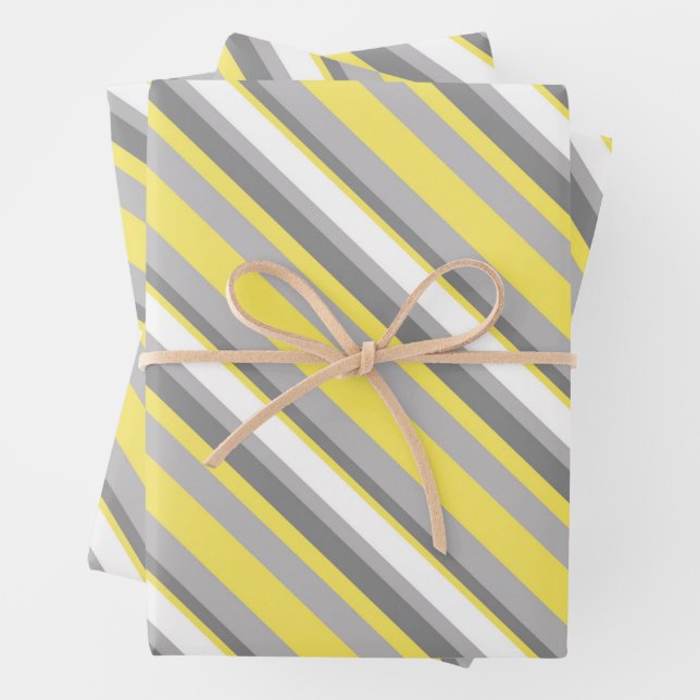 Modern Diagonal Multi-Width Stripe Seamless Wrapping Paper Sheet (In situ)