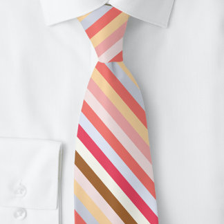 Modern Diagonal Muted Candy Stripe Tie
