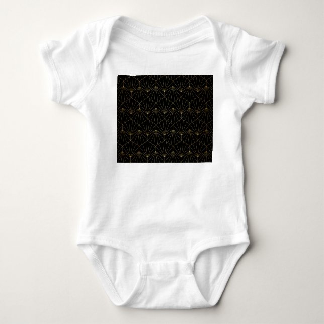 Modern diamond, art deco design baby bodysuit (Front)