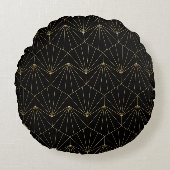 Modern diamond art deco seamless pattern. Trendy a Round Cushion (Front)
