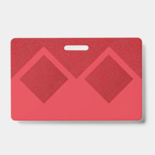 Modern Diamond Badge – Red Geometric ID Tag Custom