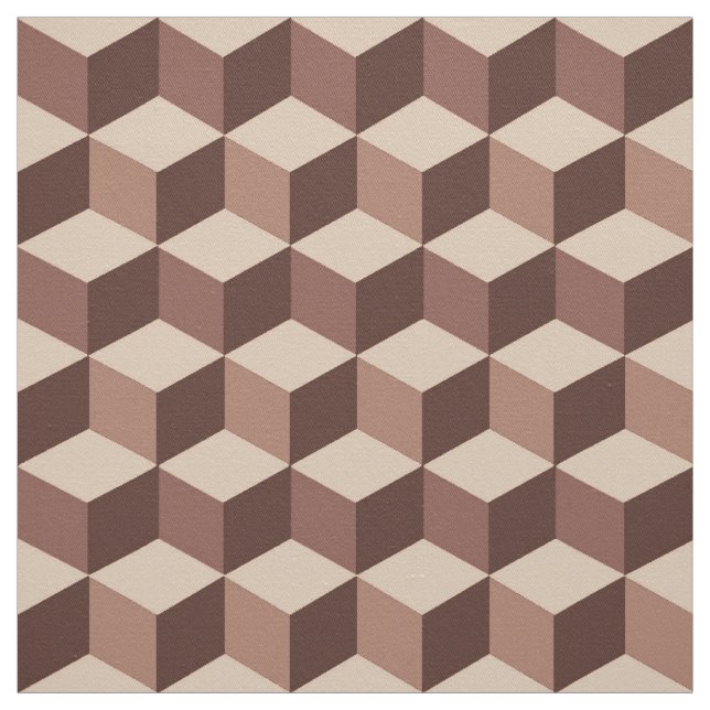 Modern Diamond Grid, Taupe, Brown and Beige Fabric (Swatch)