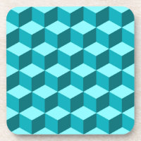 Modern Diamond Grid, Turquoise, Teal and Aqua