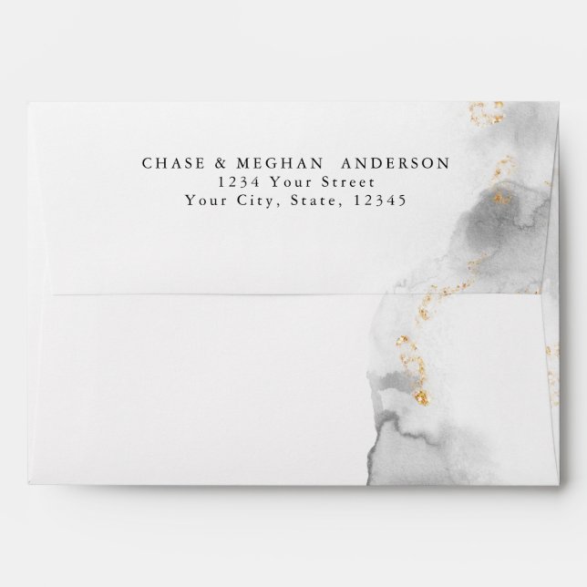 Modern Diamond Watercolor Agate JustCards™ Envelope (Back (Top Flap))