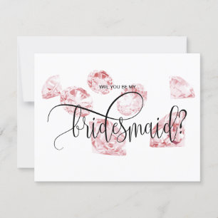 modern diamond will you be my bridesmaid invitatio invitation