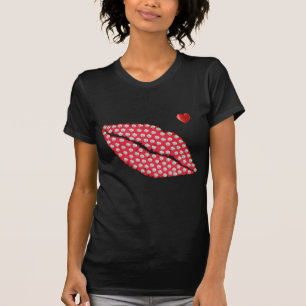 Modern diamonds on red lips & heart T-Shirt