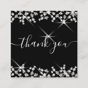modern diamonds thank you for your business square business card