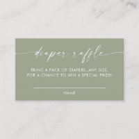 Modern Diaper Raffle Card | Boy Baby Shower Game