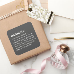 Modern Dictionary Namaste Definition Minimalist Square Sticker