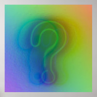 Modern Digital Art | Rainbow Shadow Question Wall