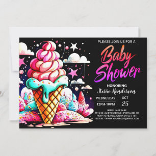 Modern Digital Sundae Baby Shower Invitation